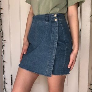 SOLD denim wrap skirt